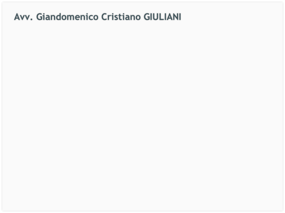Avv. Giandomenico Cristiano GIULIANI
